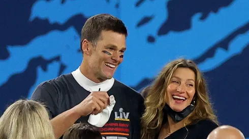 Tom Brady y Gisele Bündchen en el Super Bowl LV (Foto: Getty)