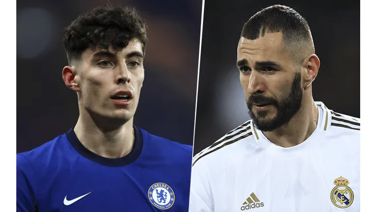 Kai Havertz y Karim Benzema, Chelsea vs. Real Madrid por la UEFA Champions League (Fotos: Getty Images)