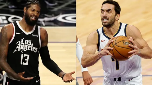 Paul George y Facundo Campazzo