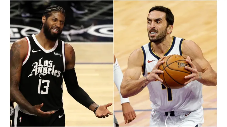 Paul George y Facundo Campazzo