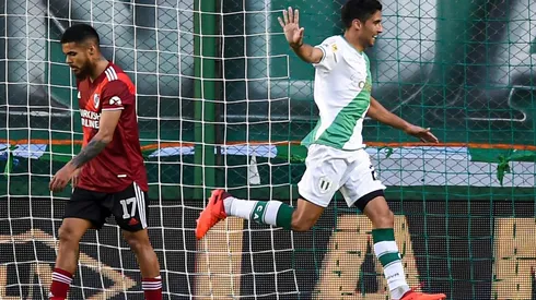 El festejo de Juan Pablo Álvarez en el gol.