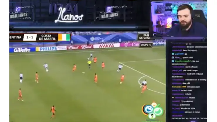 Ibai se puso a ver a la Argentina del Mundial 2006: "¡Invente Román invente!"