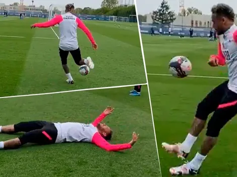 Video: Neymar, a pura magia, casi hace un golazo en el entrenamiento del PSG