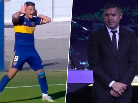 Video: festejó haciendo el 'Topo Gigio' con Riquelme en la tribuna