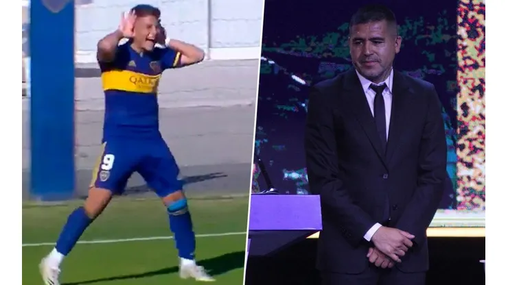 Video: festejó haciendo el 'Topo Gigio' con Riquelme en la tribuna