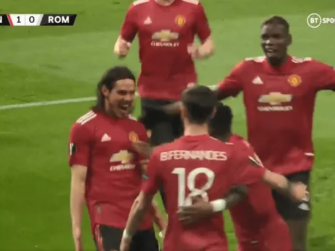 Mirá Boca: la asistencia de Cavani para el 1-0 del Manchester United