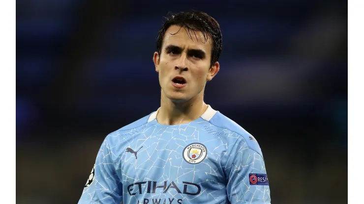 Eric García durante un partido de Manchester City.