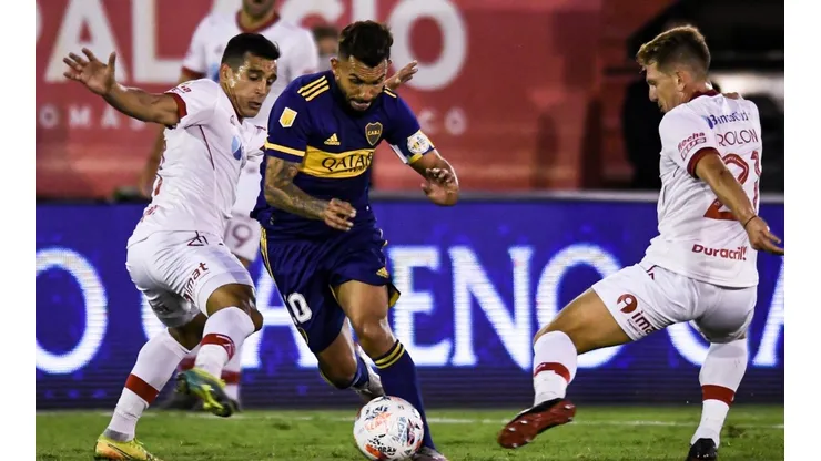 Carlos Tevez durante el triunfo de Boca.