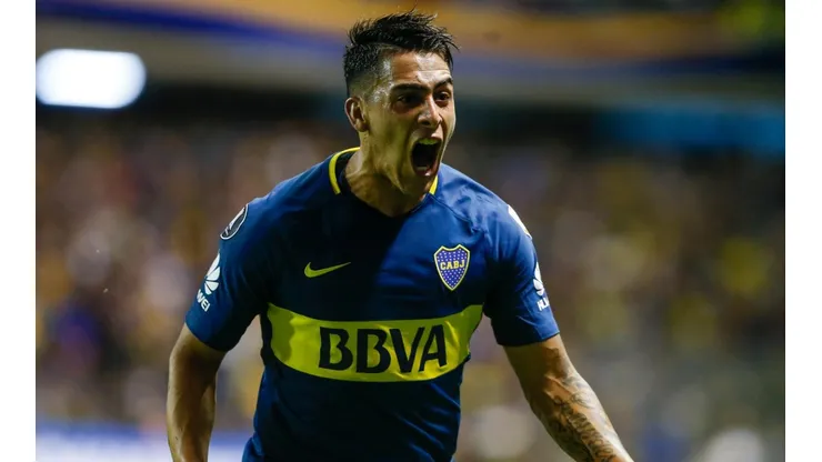 Cristian Pavón gritando un gol en Boca Juniors.
