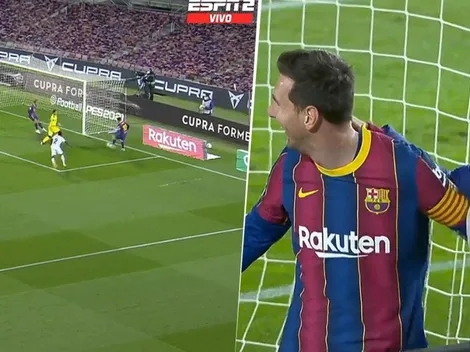 Messi tiró una pared con el palo y gol: terminó abrazado al alcanzapelotas