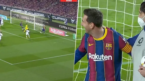 Messi tiró una pared con el palo y gol: terminó abrazado al alcanzapelotas