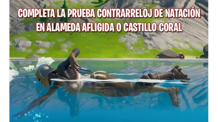 Como completar la prueba contrarreloj de natación en Fortnite
