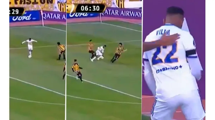 Qué altura: el golazo de Villa a los 6 minutos para Boca ante The Strongest