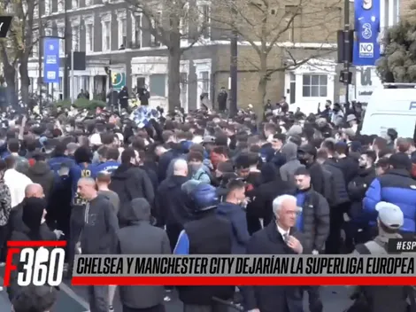 Video: hinchas de Chelsea bloquearon el paso del micro protestando por la Superliga Europea