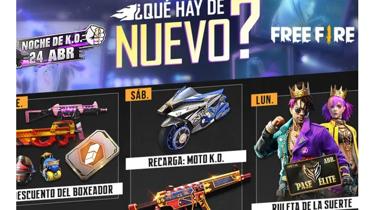 Nueva agenda semanal en Free Fire con la Noche del K.O.