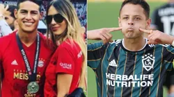 James Rodríguez, Shannon de Lima y Chicharito Hernández (Foto: @shadelima y Getty)