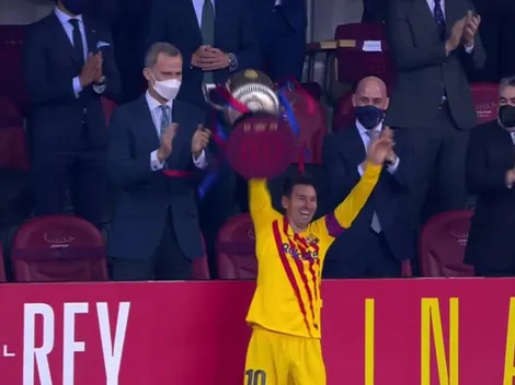 Video viral: la felicidad de Messi al levantar la Copa del Rey