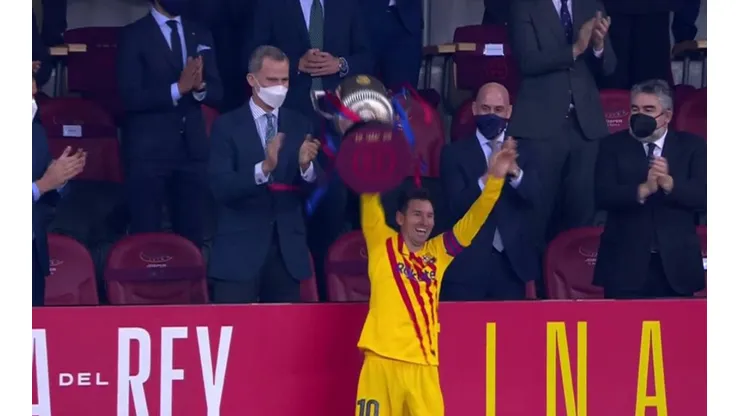 Video viral: la felicidad de Messi al levantar la Copa del Rey