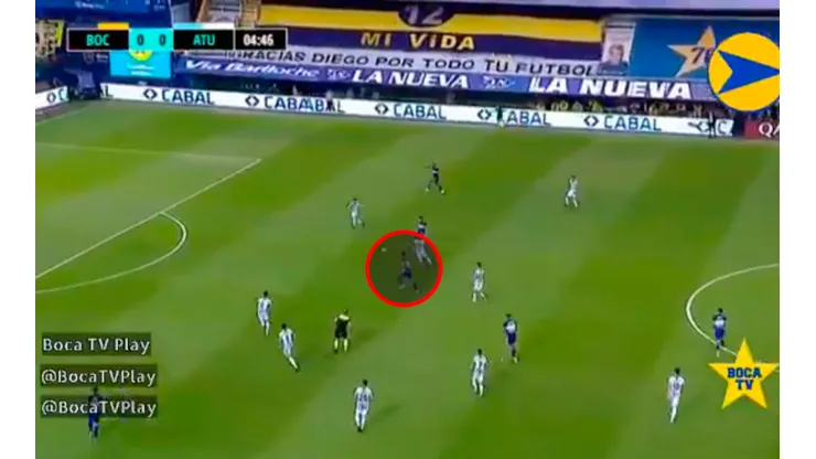 Es el BarceBoca: jugadón entre Almendra y Tevez para el primer gol de Medina en primera