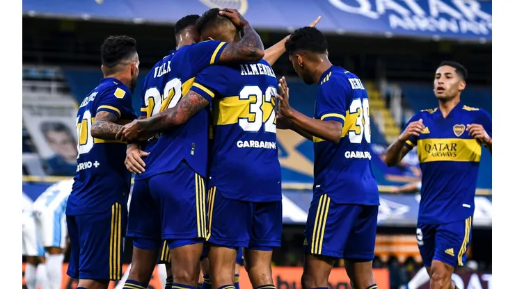 El festejo de los jugadores de Boca.