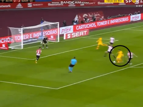 Video: Messi la agarró de primera y selló su doblete en la final de la Copa del Rey