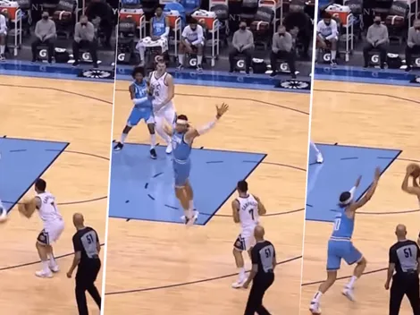 Video: Campazzo hizo pasar de largo a su marcador y metió otro triple para los Nuggets