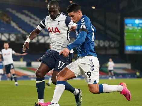 James se cansó de intentarlo, pero Everton apenas logró el empate con Tottenham