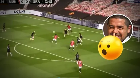 Mirá, Román: el golazo de volea de Cavani para Manchester United