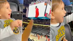 Video: la reacción de la hija de Campazzo cuando su papá apareció en la pantalla gigante