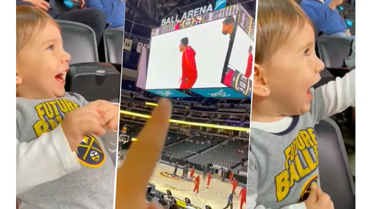 Video: la reacción de la hija de Campazzo cuando su papá apareció en la pantalla gigante