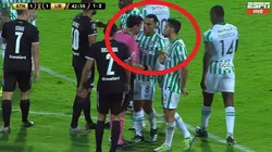 Así fue el cruce entre Andrés Andrade y Rafael Tobar en el duelo entre Nacional y Libertad.