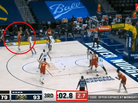 Video: Facu Campazzo metió una bomba sobre la chicharra en el triunfo de los Nuggets