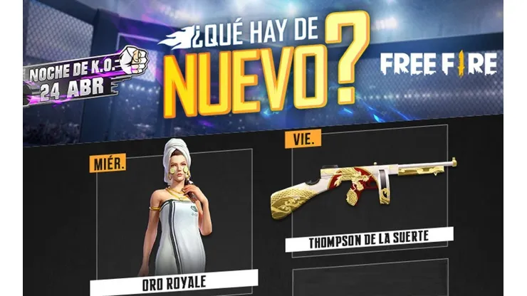 Esta es la nueva Agenda Semanal de Free Fire ¡Nuevo Luck Royale de Oro!