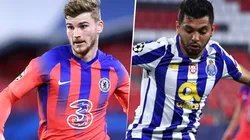 Timo Werner yJesús Corona, UEFA Champions League (Fotos: Getty Images)