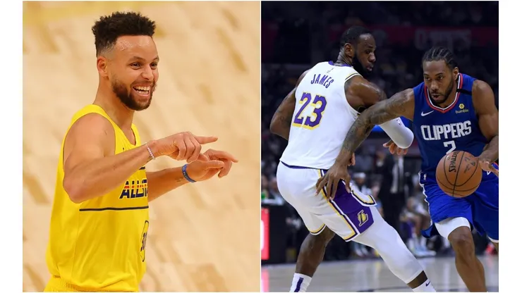 Stephen Curry, LeBron James y Kawhi Leonard