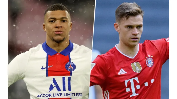 Kylian Mbappé y Joshua Kimmich, UEFA Champions League (Fotos: Getty Images)
