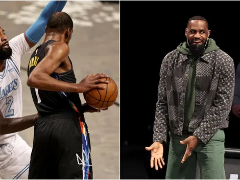 La celebración de LeBron y Davis en la humillación de Lakers a Brooklyn Nets