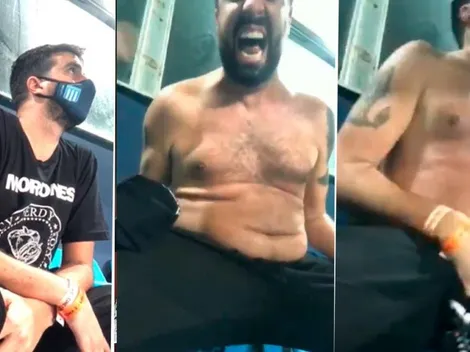 Cobraron penal para Racing y Azzaro enloqueció: chau remera, grito y agarrón 'ahí abajo'