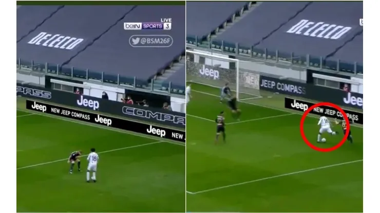 Apenas 4 minutos y Cuadrado puso una hermosa asistencia para el primero de la Juventus