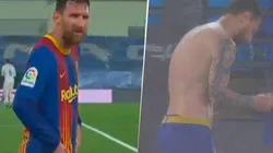 Video: Messi temblaba de frío y tuvo que salir de la cancha para sacarse la camiseta mojada