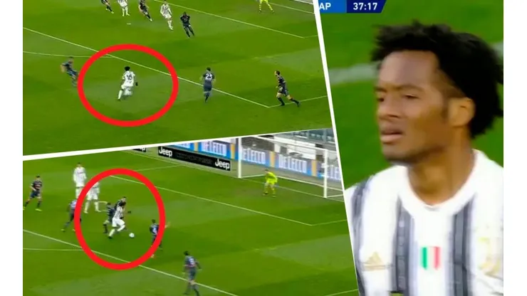 Así fue la gran jugada que protagonizó Juan Cuadrado contra el Napoli y que casi acaba en una joya de gol.