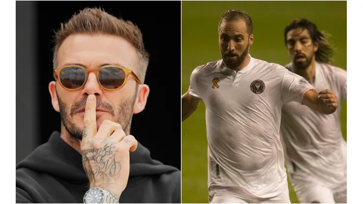 David Beckham, Gonzalo Higuain y Rodolfo Pizarro