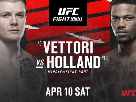 UFC Fight Night EN VIVO: Vettori vs Holland HOY desde Las Vegas: hora, canales de TV y cartelera
