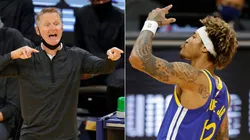 Steve Kerr y Kelly Oubre Jr.