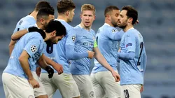 El festejo de los jugadores de Manchester City.