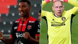 Marcel Hernández y Brad Guzan, Concachampions 2021 (Fotos: Twitter Oficial Alajuelense y Getty)