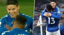 Así fue el nuevo festejo que montaron James Rodríguez y Yerry Mina.