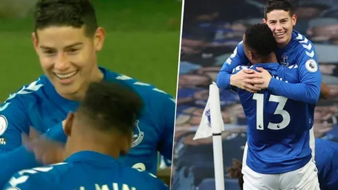 Así fue el nuevo festejo que montaron James Rodríguez y Yerry Mina.