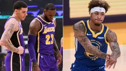 Lonzo Ball, LeBron James y Kelly Oubre Jr