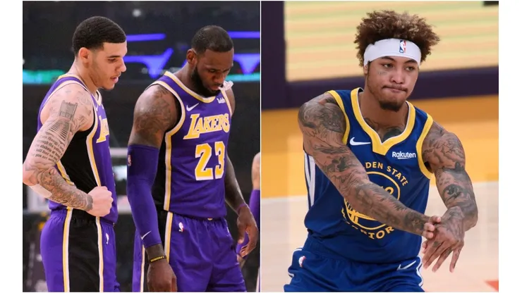 Lonzo Ball, LeBron James y Kelly Oubre Jr